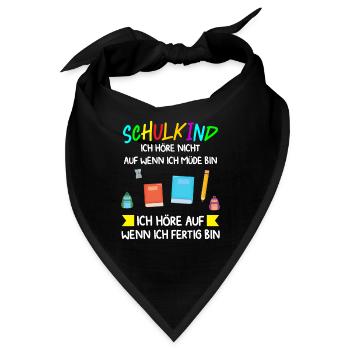 Schulkind Schulanfang Schulanfänger Geschenk - Bandana - Schwarz - Vorne