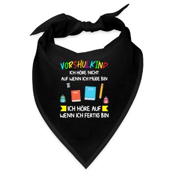 Vorschule Anfang Vorschüler Geschenk - Bandana - Schwarz - Vorne