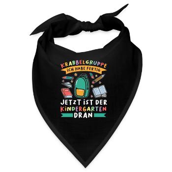 Kindergarten Anfang Kindergartenkind Geschenk - Bandana - Schwarz - Vorne