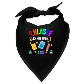1.Klasse Abschluss Erstklässler Geschenk - Bandana - Schwarz - Vorne