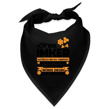 Imker Bienen Imkern Geschenk - Bandana - Schwarz - Vorne
