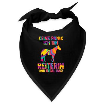 Reiterin Pferd Pferdeliebe Geschenk - Bandana - Schwarz - Vorne