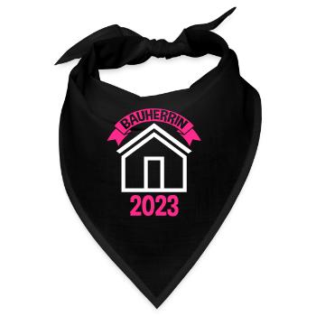Bauherrin 2023 Hausbau Häuslebauer Geschenk - Bandana - Schwarz - Vorne