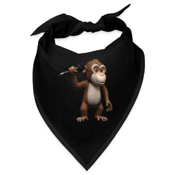 Singender Affe - Bandana - Schwarz - Vorne