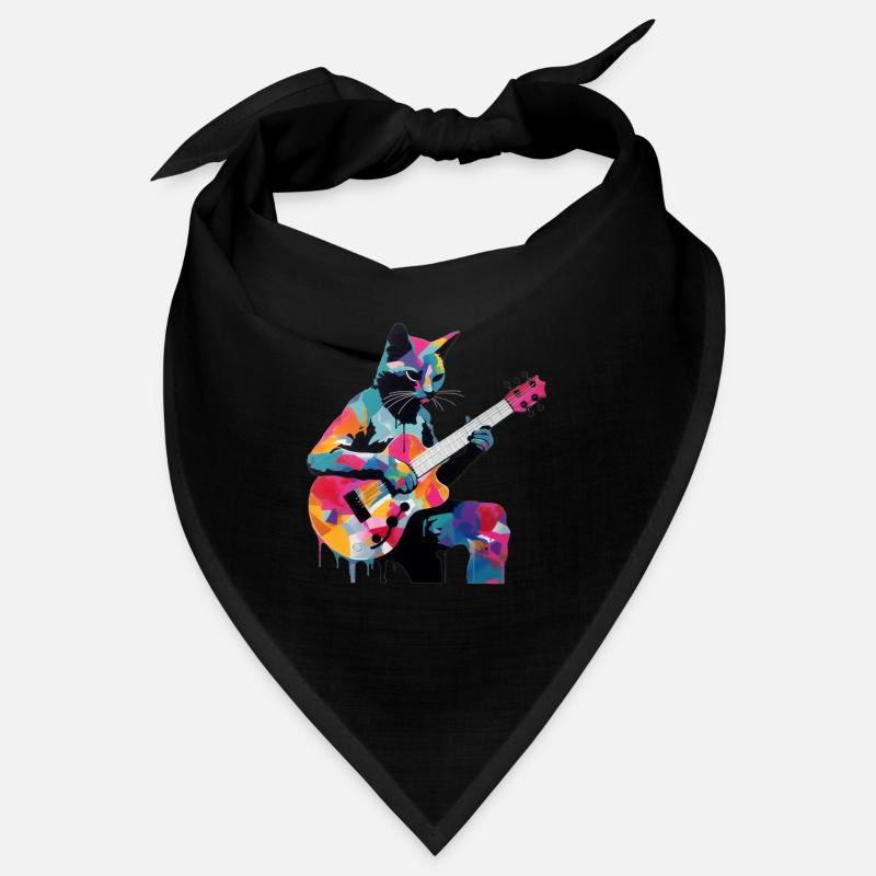 Cat playing guitar Bandana