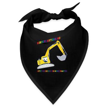 Kindergarten Bagger Kindergartenkind Geschenk - Bandana - Schwarz - Vorne