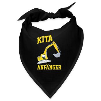 Kita Anfänger Bagger Kita-Anfang Geschenk - Bandana - Schwarz - Vorne