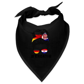 Deutsche Kroatin Deutsche Flagge Geschenk - Bandana - Schwarz - Vorne