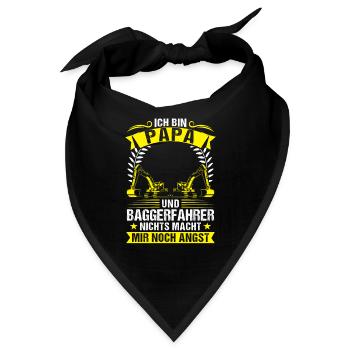Baggerfahrer Papa Bagger-Fahrer Geschenk - Bandana - Schwarz - Vorne
