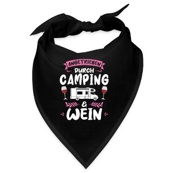 Campen Wein Campingplatz Geschenk - Bandana - Schwarz - Vorne