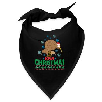 Ugly Christmas mit Kiwi Vogel aus Neuseeland - Bandana - Schwarz - Vorne