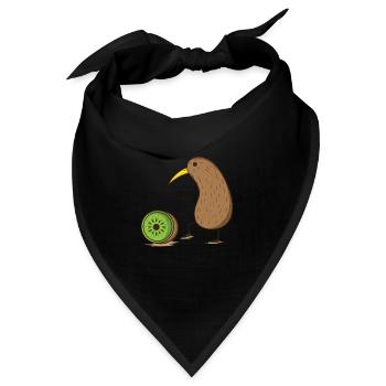 Kiwivogel mit einer aufgeschnittenen Kiwifrucht - Bandana - Schwarz - Vorne