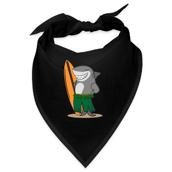 Surfender Hai - Bandana - Schwarz - Vorne