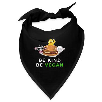Be kind be Vegan - Bandana - Schwarz - Vorne
