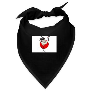 Kranich Japan - Bandana - Schwarz - Vorne