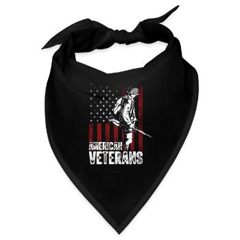 Veteran Zitat Amerikanischer Veteran - Bandana - Schwarz - Vorne