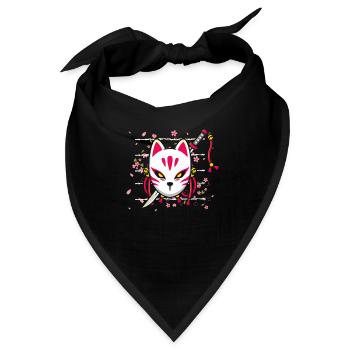 Kitsune Japanische Kultur Fuchs Kunst Saga - Bandana - Schwarz - Vorne