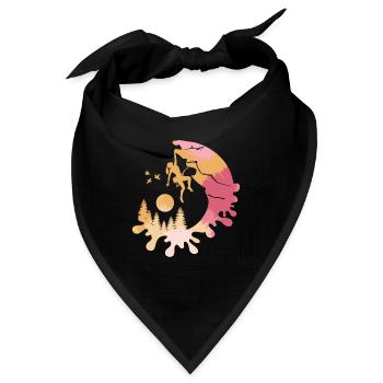 Kletterin am Berg mit Wald motiv - geschenkidee - Bandana - Schwarz - Vorne