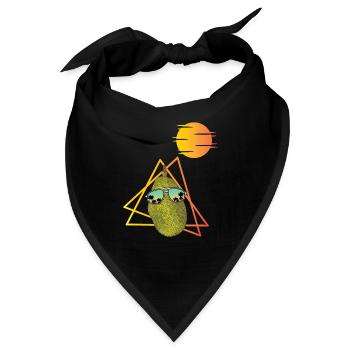 Retro 80er Jahre Jackfrucht - Bandana - Schwarz - Vorne