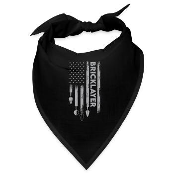 Maurer Usa Flagge Ziegel Mauerwerk - Bandana - Schwarz - Vorne