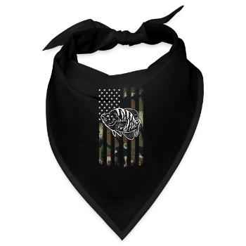 USA Flagge Crappie Fish - Bandana - Schwarz - Vorne