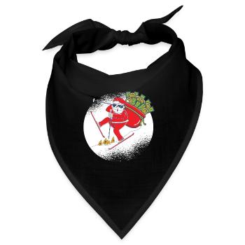Geld gieriger Weihnachtsgans mit viel Geld im Sack - Bandana - Schwarz - Vorne