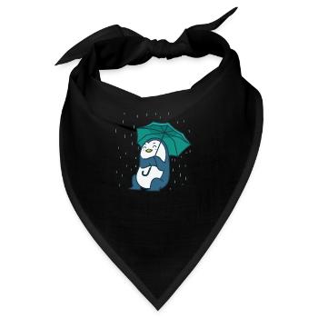 Pinguin mit einem Regenschirm Antarktis - Bandana - Schwarz - Vorne