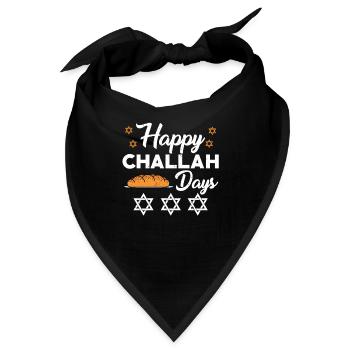 Happy Challah Days Geschenk - Bandana - Schwarz - Vorne