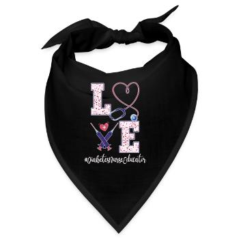 Diabetes Krankenschwester Valentinestag - Bandana - Schwarz - Vorne