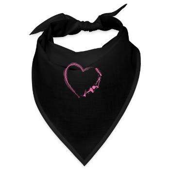 Herz mit Friseur Arbeitsmittel Beruf Haare - Bandana - Schwarz - Vorne