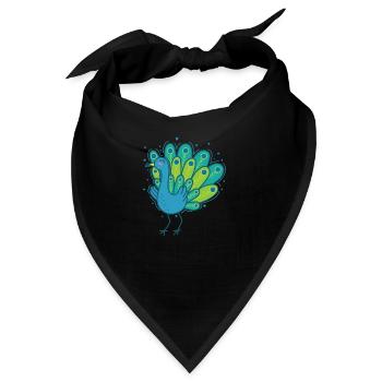 Pfau freut sich Vogel Fasan Tier Tierpark - Bandana - Schwarz - Vorne