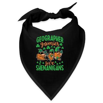 Lustiger Geograph St. Patrick's Day Kostüm - Bandana - Schwarz - Vorne