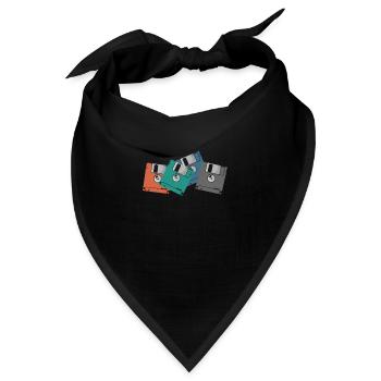 bunte Disketten Retrospeichermodul Datenträger - Bandana - Schwarz - Vorne