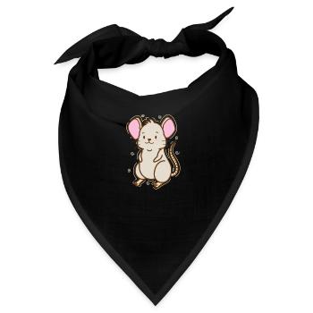 Mäuschen Natur Käse Haustier - Bandana - Schwarz - Vorne