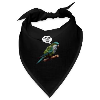 Quäker Papagei Mönch Sittich - Bandana - Schwarz - Vorne