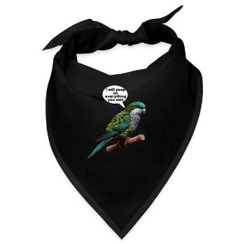 Quäker Papagei Mönch Sittich - Bandana - Schwarz - Vorne