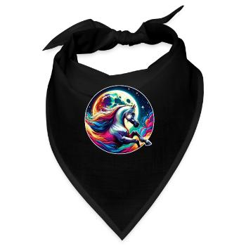Arabische Pferdekunst - Bandana - Schwarz - Vorne