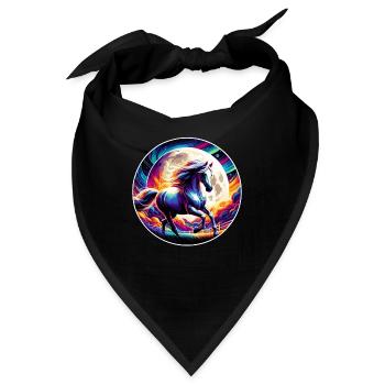 Arabische Pferdekunst - Bandana - Schwarz - Vorne