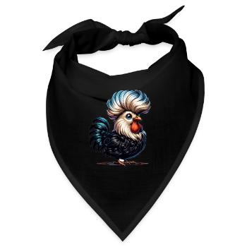 Polnisches Schopfhuhn Polnisches Huhn - Bandana - Schwarz - Vorne