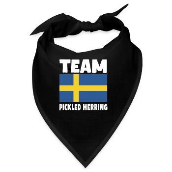 Eingelegter Hering Schwedische Fahne - Bandana - Schwarz - Vorne