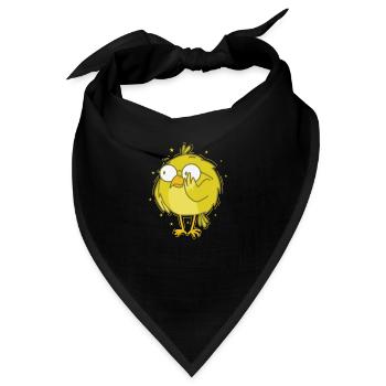 Kanarienvogel als Streber mit Brille - Bandana - Schwarz - Vorne