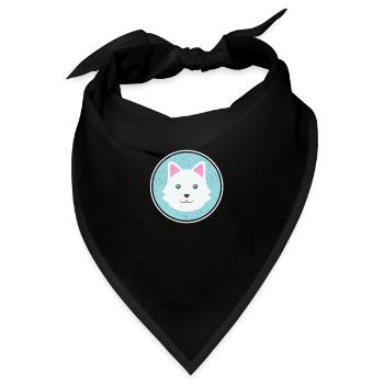 niedlicher Hund mit weißem Fell - Bandana - Schwarz - Vorne