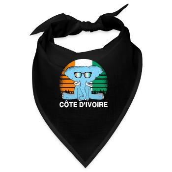 Elfenbeinküste Elefant - Bandana - Schwarz - Vorne