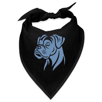 Hund Boxer Kopf Silhouette Minimalistisch - Bandana - Schwarz - Vorne