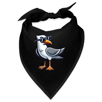 Coole Möwe Küste Nordsee Ostsee Sonnenbrille - Bandana - Schwarz - Vorne