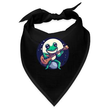 Frosch Gitarre Mondschein - Bandana - Schwarz - Vorne
