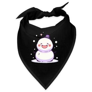 Süßer Weihnachts Schneemann - Festtags-Design - Bandana - Schwarz - Vorne