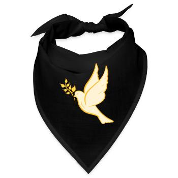Friedenstaube, hand gezeichnet. Friedenssymbol - Bandana - Schwarz - Vorne