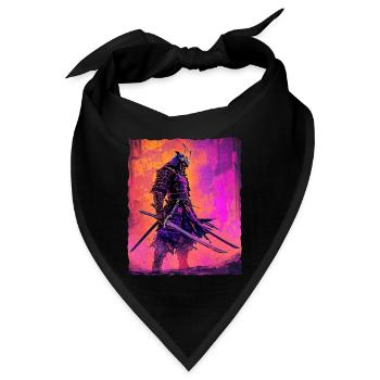 Samurai Krieger Ehre und Stärke Anime - Bandana - Schwarz - Vorne
