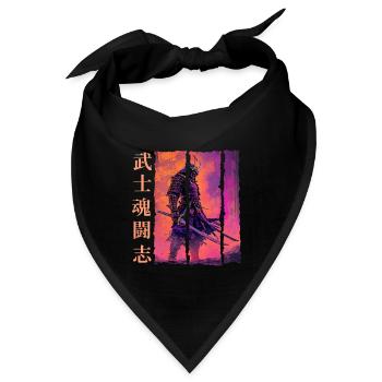 Samurai Krieger Ehre und Stärke Kampfgeist - Bandana - Schwarz - Vorne